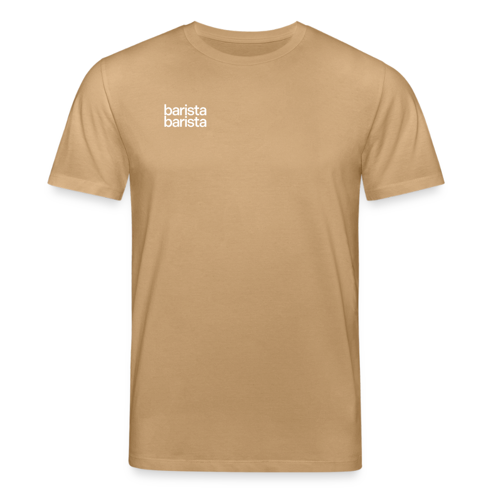 Camiseta 'Minimal' unisex color. Logo frontal (corte regular) - caramelo