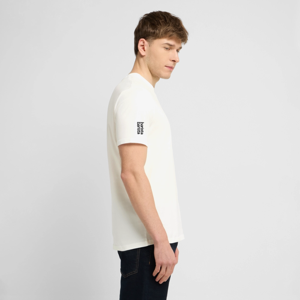 Camiseta 'Minimal' unisex. Logo manga (corte regular) - blanco natural
