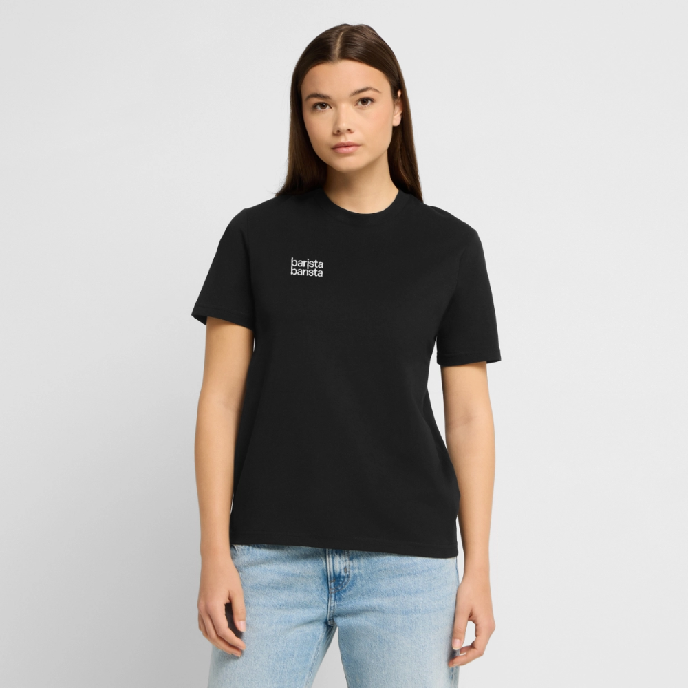 Camiseta 'Minimal' unisex color. Logo frontal (corte regular) - negro