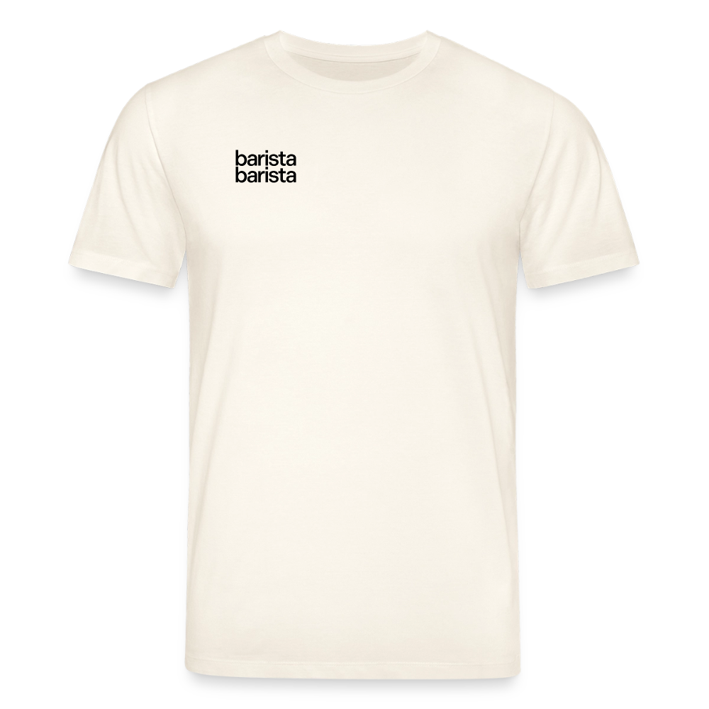 Camiseta 'Minimal' unisex. Logo frontal (corte regular) - blanco natural