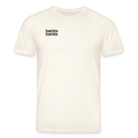 Camiseta 'Minimal' unisex. Logo frontal (corte regular) - blanco natural