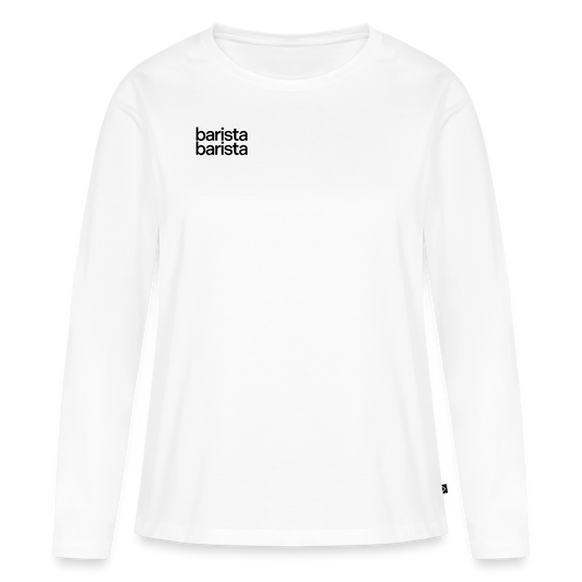 Camiseta Larga Blanca Mujer 'Minimal'. Logo frontal (corte regular) - blanco