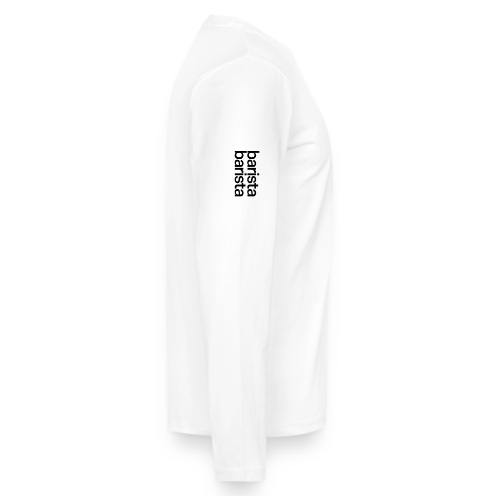 Camiseta Larga Blanca Hombre 'Minimal'. Logo manga (corte regular) - blanco