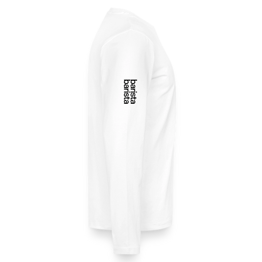 Camiseta Larga Blanca Hombre 'Minimal'. Logo manga (corte regular) - blanco