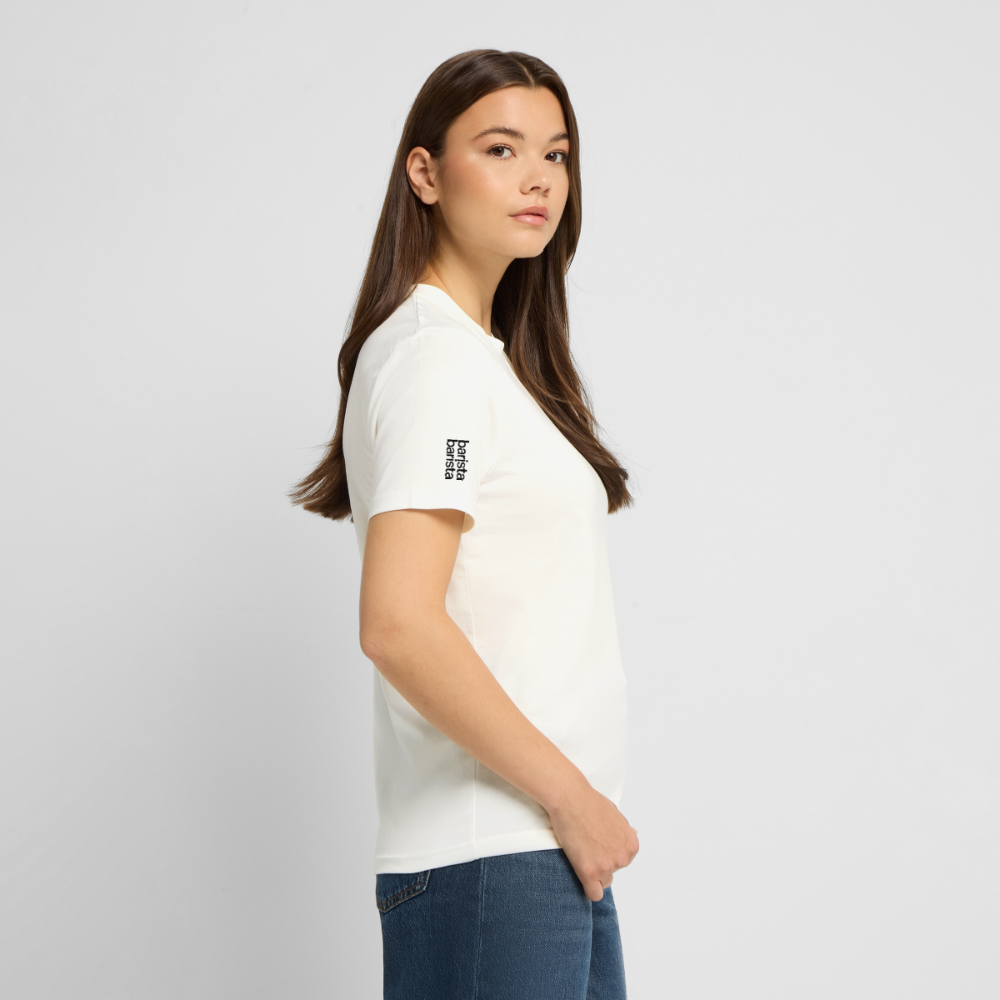 Camiseta 'Minimal' unisex. Logo frontal (corte regular) - blanco natural