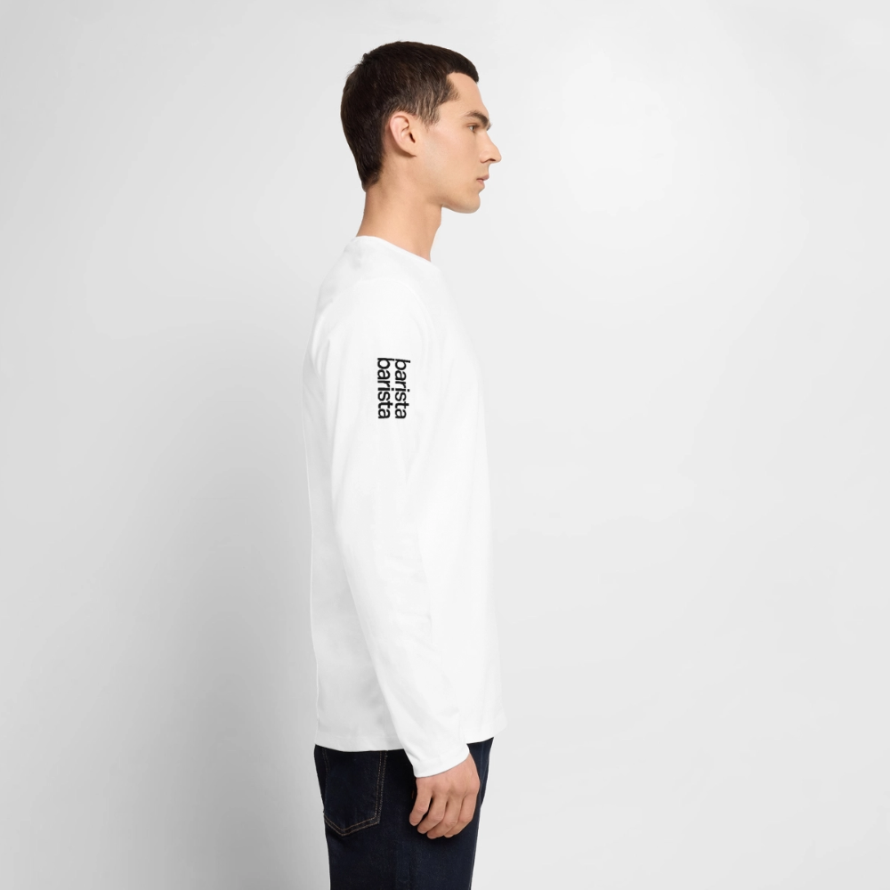 Camiseta Larga Blanca Hombre 'Minimal'. Logo manga (corte regular) - blanco