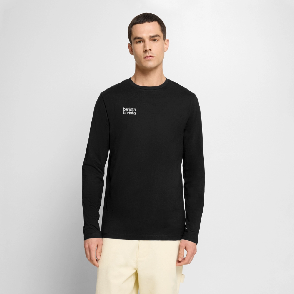 Camiseta manga larga 'Minimal' hombre. Logo frontal (corte regular) - negro