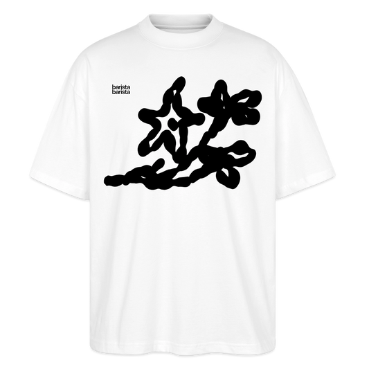 Camiseta manga corta Oversize Unisex (FLOWER) - blanco