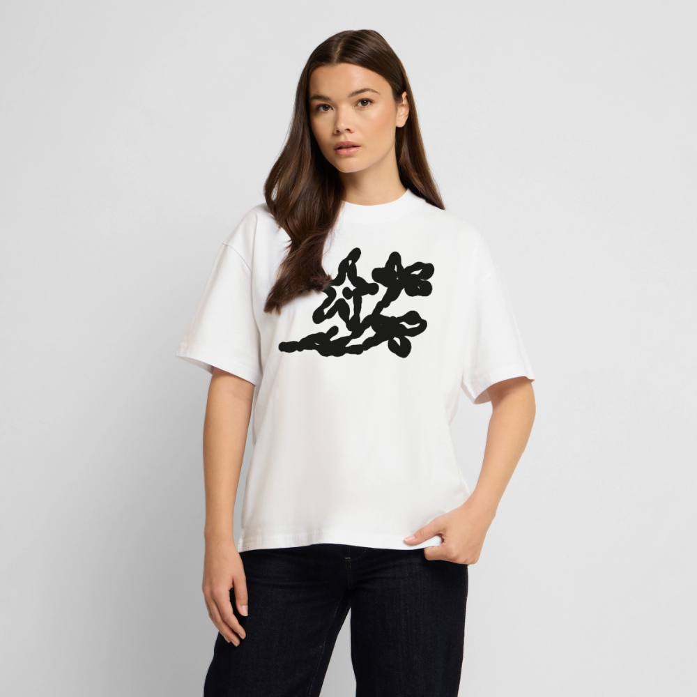 Camiseta manga corta Oversize Unisex (FLOWER) - blanco