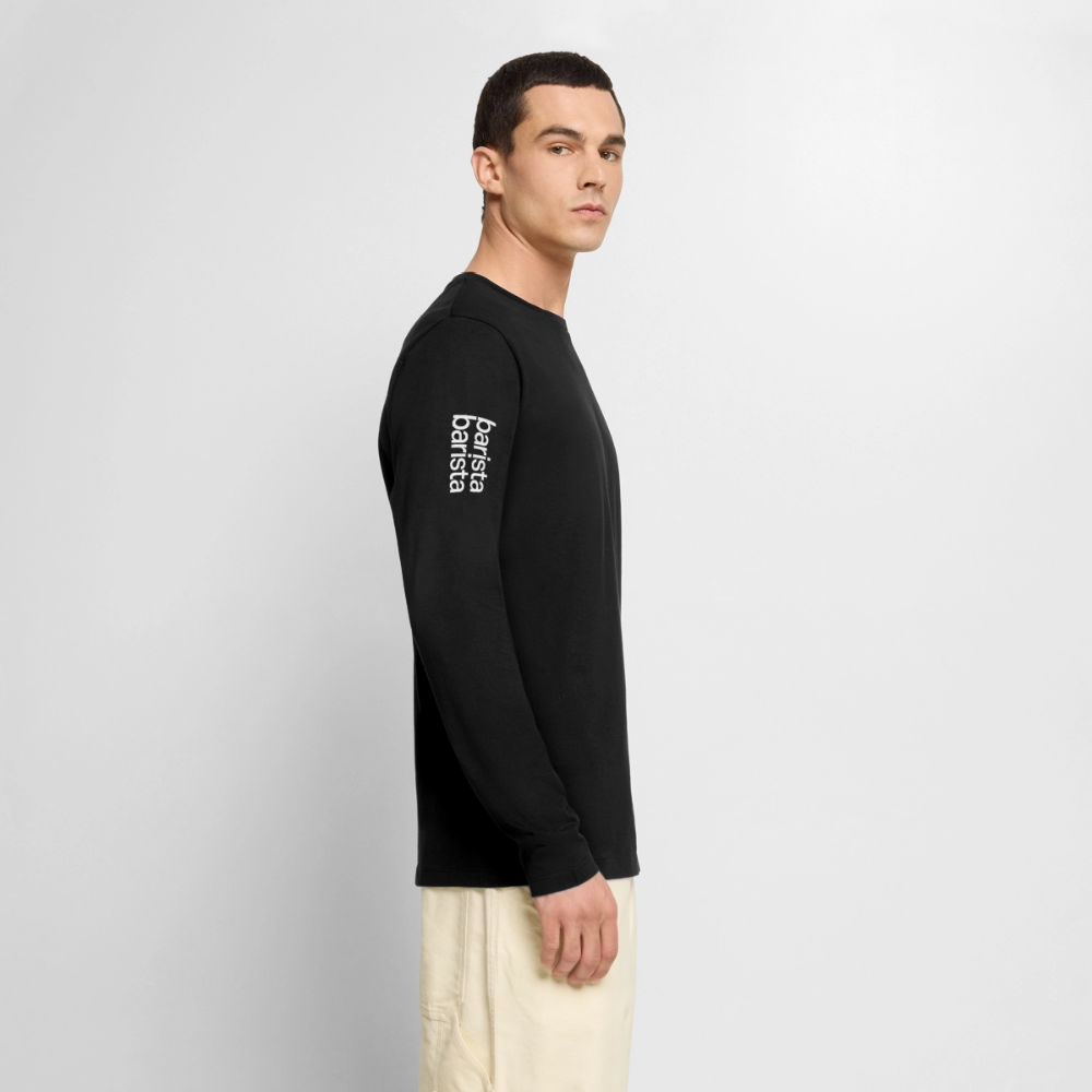 Camiseta Larga Negra Hombre 'Minimal'. Logo manga (corte regular) - negro